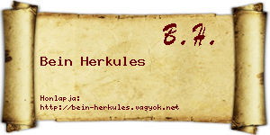 Bein Herkules névjegykártya
